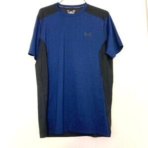 Under Armour blue and black fitted HeatGear shirt size M
